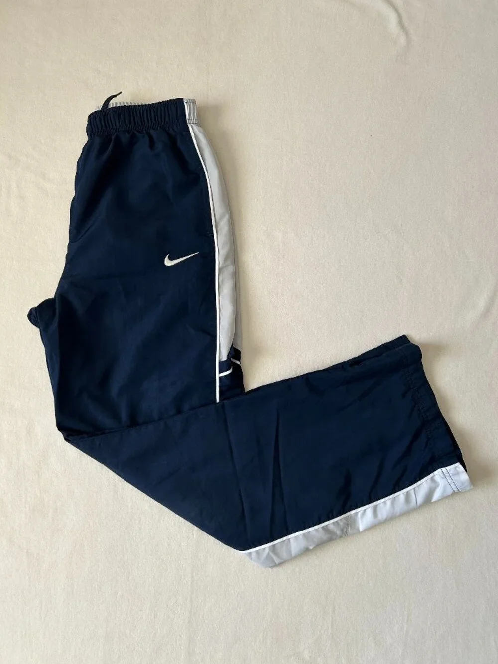 Vintage Nike Navy Blue Track Pants with White Stripe